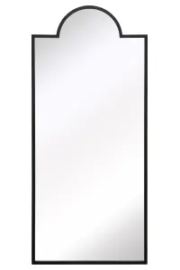 MirrorOutlet Fenestra - Black Contemporary Wall and Leaner Mirror 67" X 29" (170 x 75CM)