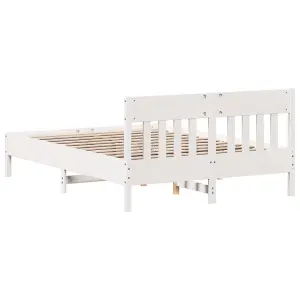 Berkfield Bed Frame without Mattress White 160x200 cm Solid Wood Pine