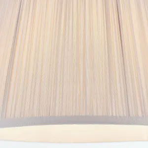 12" Elegant Round Tapered Drum Lamp Shade Dusky Pink Gathered Pleated Silk Cover