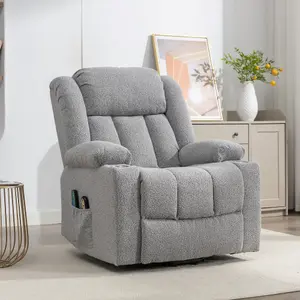 Lovell Electric Lift Assist Riser Recliner with Massage and Heat - Grey