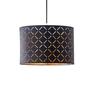 Innoteck Reflective Drum Shade - Black External Warm Gold Inner