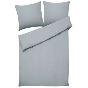 Duvet Cover Set AVONDALE 155 x 220 cm Cotton Sateen Grey