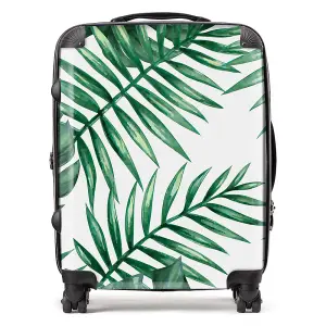 Watercolour Tropical Leaves Suitcase - Large