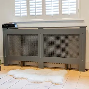 Matt Grey Diamond Radiator Cover - Extra Large