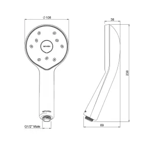 Methven Kiri MK2 Low Flow Satinjet Shower Head