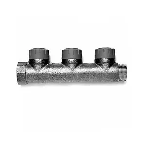 Polypipe PolyPlumb PB47153 15mm x 3/4 Inch 3 Port Brass Single Sided Manifold Unvalved - Single