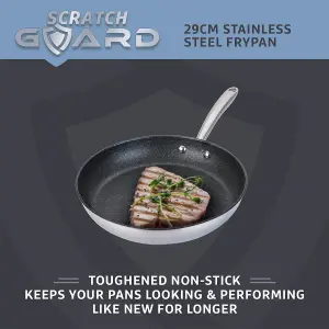 Prestige Scratch Guard Silver Round Stainless Steel Induction Suitable Non-Stick Frying Pan Twin Pack