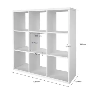 GoodHome Mixxit White Freestanding 9 shelf Cube Shelving unit, (H)1080mm (W)735mm