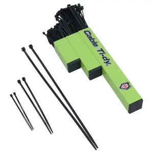 HI Vis Green Cable Tie Holder Storage Rack with Magnetic Fixings + 200 Cable Ties