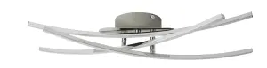 GoodHome Alani Brushed Metal & plastic Chrome effect LED Ceiling light