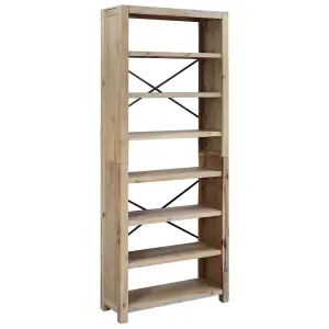 Berkfield 7-Tier Bookcase 80x30x200 cm Solid Wood Acacia