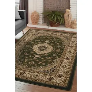 Melrose Classic Traditional Green Vintage Area Rug 200/290cm