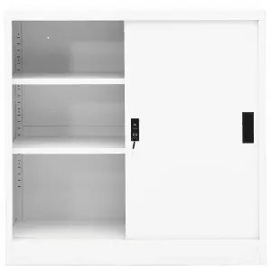 Berkfield Office Cabinet with Sliding Door White 90x40x90 cm Steel