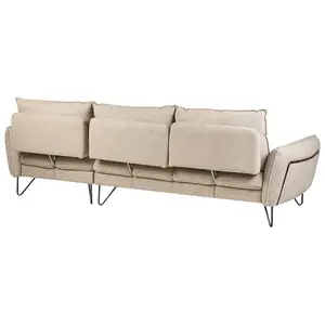 Corner Sofa SERSAN White Fabric Left Hand