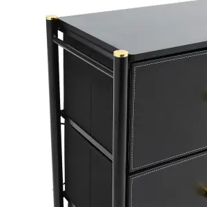 Black Plastic Storage Cabinet with 10 Drawers