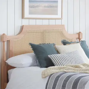 King Size Rattan Bed Frame Birlea Rhodes Oak 5FT 150cm Bedstead