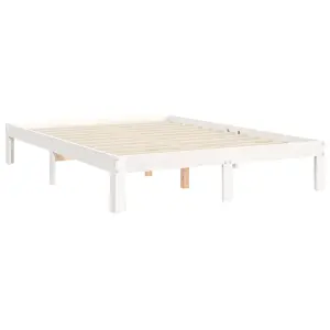 Berkfield Bed Frame without Mattress White Small Double Solid Wood Pine