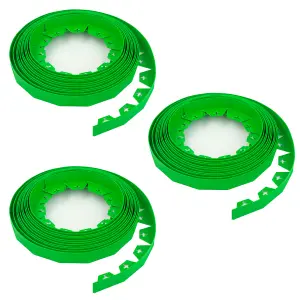 KCT 30m Metre Green Flexible Plastic Lawn Edging Grass Border with Pegs Garden Edger Heavy Duty Flower Bed