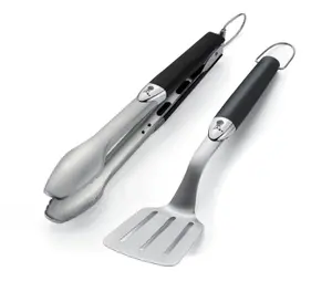 Weber Premium Rubber & stainless steel 2 piece Barbecue tool set