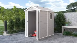 BillyOh Kingston Apex Plastic Shed Light Grey With Floor - 4x6 Light Grey