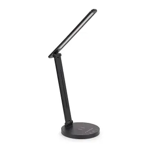 ValueLights Kiko Black Dimmable LED Adjustable Task Desk Lamp with Wireless Charging