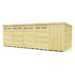 DIY Sheds 20x8 Pent Security Shed - Double Door