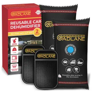 GADLANE Car Dehumidifier 1Kg +Anti-Slip Mat (2 Pack)