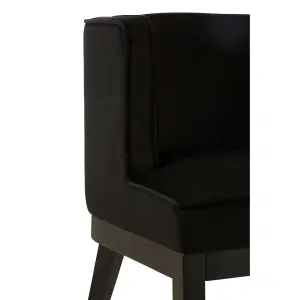 Interiors by Premier Black Velvet Chair, Supportive Backrest Lounge Chair, Velvet Accent Chair, Space-Saving