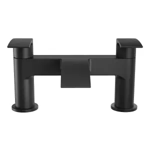 Sleek Black Matt Waterfall Bath Filler Mixer Tap Modern