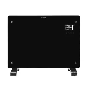 Devola Designer 1.5kW Smart Glass Panel Heater with Timer Black - DVPW1500B