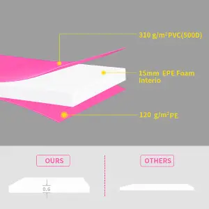 SunDaze 12FT Replacement Trampoline Accessories Surround Pad Foam Safety Guard Spring Cover Padding Pads Pink