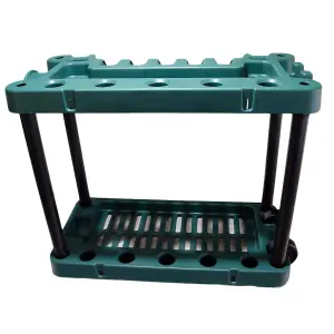 KCT Garden Tool Trolley with 4 Tier Plastic Storage Unit