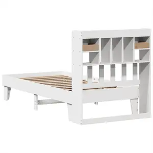 Berkfield Bed Frame without Mattress White 90x190 cm Single Solid Wood Pine