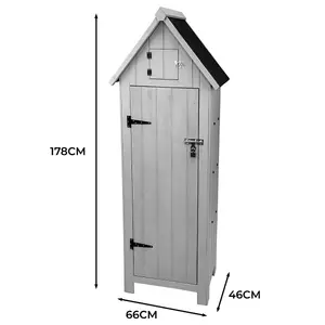 Wooden Garden Storage Shed - Grey