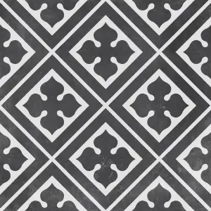 Radford Black & white Matt Patterned Porcelain Outdoor Floor Tile, Pack of 2, (L)604mm (W)604mm