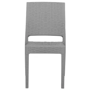 Set of 2 Garden Chairs FOSSANO Synthetic Material Light Grey