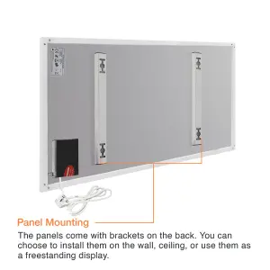 Mirrorstone 700W Nexus Wi-Fi Infrared Heating Panel With White Frame For Wall Installation