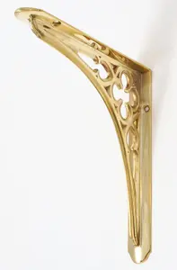 Castelion Single Small Brass Gothic Shelf Bracket