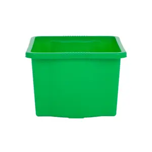 Wham 4x Stack & Store 35L Green Plastic Storage Boxes. Home, Office, Classroom, Playroom, Toys, Books. L48 x W38 x H26cm