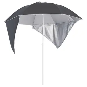 Berkfield Beach Umbrella with Side Walls Anthracite 215 cm