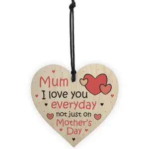 Mothers Day Gift For Mum Wood Heart Funny Love Mum Gift From Daughter Son