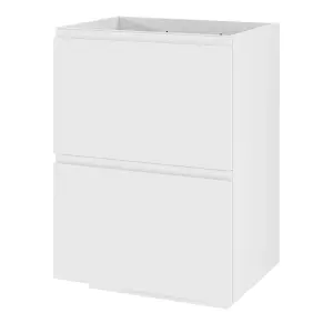 GoodHome Levanna Matt White Double Freestanding Bathroom Cabinet (H) 850mm (W) 600mm