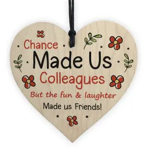 Chance Made Us Colleagues Gift Wood Heart Thank You Gift For Friend Friendship Gift