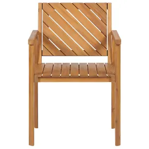 Set of 6 Garden Chairs BARATTI Acacia Wood Light Wood