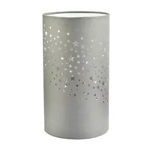 Modern Stars Decorated Children/Kids Medium Grey Cotton Bedside Table Light