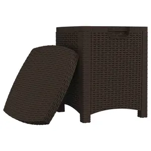 Berkfield Garden Storage Box 39x39x46 cm PP Rattan Brown