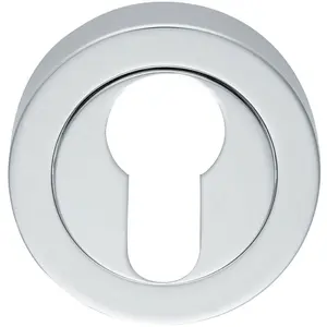 50mm Euro Profile Escutcheon Concealed Fix Satin Chrome Keyhole Cover