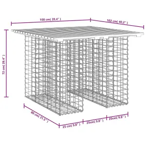 Berkfield Garden Bench Gabion Design 100x102x72 cm Solid Wood Pine