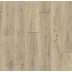 PACK OF 20 (Total 20 Units) - Light Oak 12mm Thick Laminate Flooring (29.6m2 Coverage)