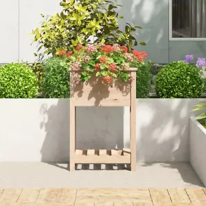 Berkfield Planter with Shelf 54x34.5x81 cm Solid Wood Pine